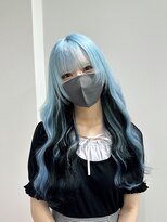 エゴ 池袋(EGO) ペールブルーエクステデザインカラーインナーカラー