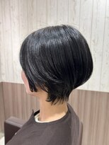 アース 天満橋店(HAIR & MAKE EARTH) 20代30代40代小顔ハンサムショートアッシュブルーブラック