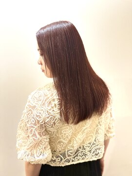 ヘアースタジオ ゼン カロン(Hair studio Zen kalon) 艶髪ブリーチハイライトロング×チャコールグレー30代40代50代