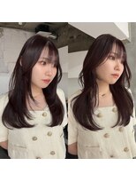 ヨーク(YOKE)&nbsp;ミディアムレイヤーフェイスレイヤー韓国ヘア暖色艶髪