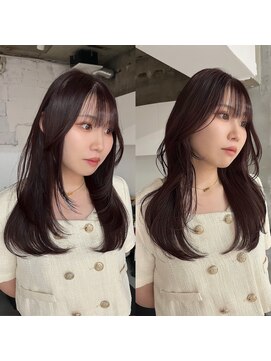 ヨーク(YOKE) ミディアムレイヤーフェイスレイヤー韓国ヘア暖色艶髪