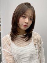 エトラ 渋谷店(etora)&nbsp;小顔 前髪 ミディアムレイヤーカット 大人ガーリー"