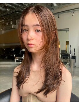 アンス 大阪梅田(ANs.) くびレイヤーエモージュ★グレージュ前髪ピンクベージュインナー