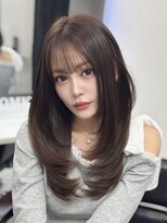 ロムーク 表参道(LOMKH)&nbsp;韓国ロングレイヤーカット顔周りシールエクステ春ハッシュカット