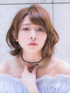スタジオテオ(studio Teo) 大人かわいいグレージュラフパーマボブ×小顔ひし形シルエット