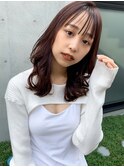 【山田】シースルーバング小顔無造作パーマツヤカラー