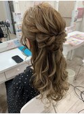 もこもこハーフアップ