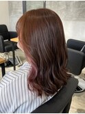 アッシュベージュ×ピンクラベンダーインナーカラー【カドワキ】
