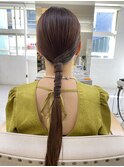 タイトアレンジ、結婚式アレンジ、ロングヘアアレンジ