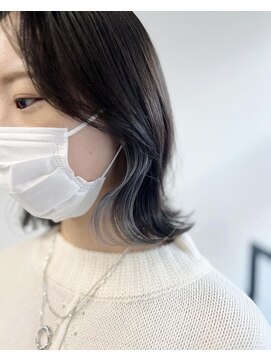 シュク 高円寺(SYUK) kanna【高円寺 中野】イヤリングカラー/ぷつっとボブ/グレージュ