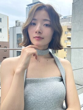 アリエッタ ギンザツー(ARIETTA GINZA2) 20代30代40代 韓国風×ウェーブボブ×オリーブベージュ/銀座