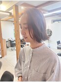 タッセルボブ ヘアカラー 透明感ありソフトブラウン/福島市