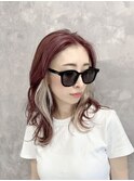 ワインレッド × ホワイトブロンド