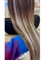 スタイル 横浜(STYLE)&nbsp;エクステ８０本ベージュシルバー/長さだし/ハイライトエクステ