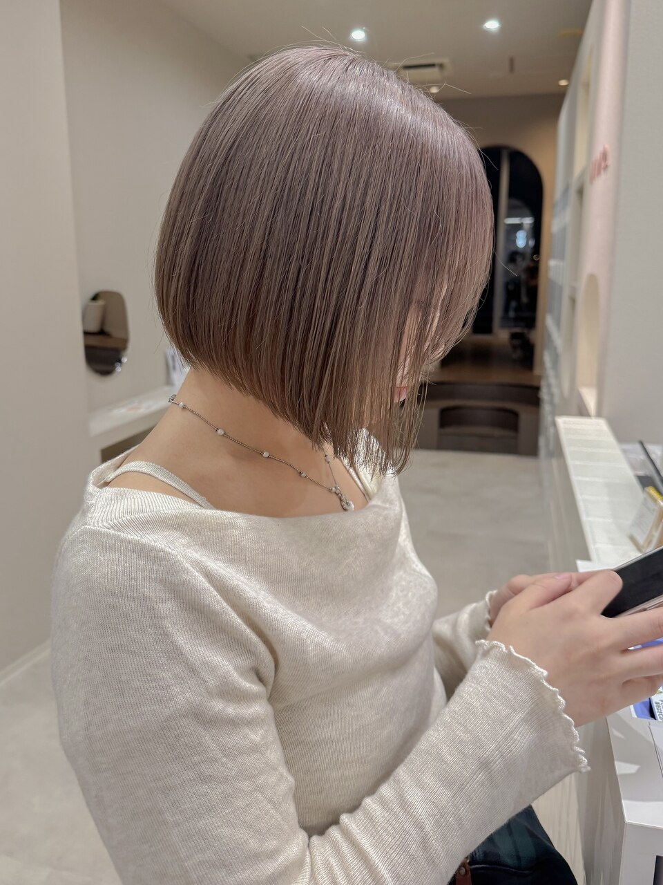 透明感ピンクベージュ/表参道ボブ
