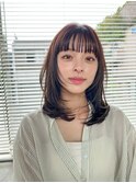 ウルフ風レイヤーミディアム 似合わせ顔周りカット顔まわり