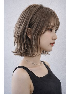 ボヌール 川崎店(Bonheur) 外はねボブ/切りっぱなしボブ/ミルクティーベージュ