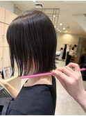 朝楽縮毛矯正でつくる切りっぱなしボブ鶴見×渡辺りん