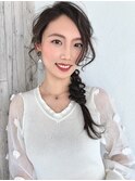 大人可愛いサイド編みおろしアレンジ