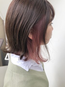 サロンドミルク 溝の口店(salon de MiLK) ケアブリーチで染めるインナーピンクカラー