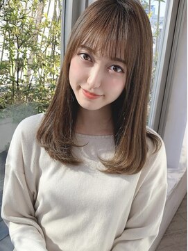 シルクレイ 吉祥寺店(Silk-lei) 吉祥寺大人かわいいフェザーバングマロンベージュロブボブ