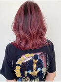 バレイヤージュ×レッド