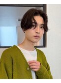 無造作メンズセンターパート×王道ニュアンスメンズパーマ