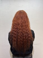 アジールヘア 池袋東口店(agir hair) ケアブリーチ1回高発色オレンジブラウンカラーエアリーロング