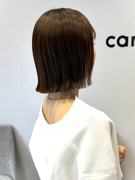 カノエ 福岡香椎店(canoe) 切りっぱなしボブ　外ハネボブ　艶感　アッシュブラウン　透明感