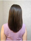 大人綺麗なうる艶ストレート＋ハイライト 髪質改善Tr#2