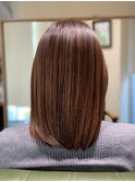 透明感のあるブラウンベージュ髪質改善カラー！