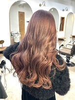 マニア(mania.)&nbsp;ピンクベージュピンクブラウン暖色カラーくすみカラーロング髪色