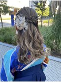 卒業袴/着付け/ヘアアレンジ/ハーフアップ