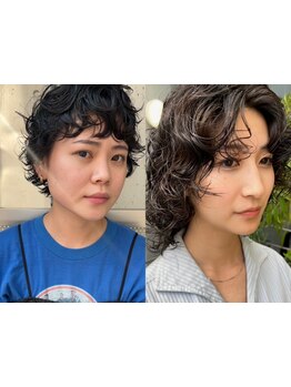 顔馴染みのいい柔らかい質感のパーマでお客様の魅力を引き出します。くせを活かしたスタイルもご提案！