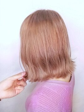 ベレッタ ネヤガワ(veretta. neyagawa) ピンクアッシュ/切りっぱなしボブ/韓国ヘア/ダブルカラー/透明感