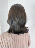 顔周りレイヤー韓国ヘアくびれヘアミディアムロング_ba539301