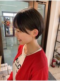 大人可愛い20代30代40代黒髪前下がりショートボブ丸みショート◎