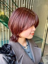 ユーカナヤマ(u Kanayama) ウルフカット/ショートウルフ/ワインレッド/マッシュショート