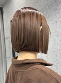 切りっぱなしボブミニボブぱつっとボブ暗髪ボブ/縮毛矯正/新宿