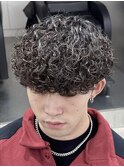 大分メンズ重めマッシュ刈り上げツーブロックプードルパーマ