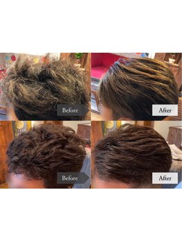 メンズ縮毛矯正ならお任せ！丁寧なカウンセリングで髪のクセや骨格を見極め、自然な形の仕上がりに◎