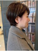 本八幡×上品ショート×丸みショート×白髪ぼかし