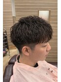 ナチュラルマッシュツイストスパイラルツーブロック刈り上げ