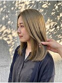 外国人風◎髪質改善ケアブリーチオリーブベージュ春色