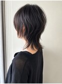 小顔見せ抜け感マレットウルフショート