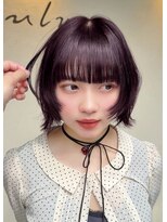 ルル 表参道(lulu.) くびれレイヤーボブ/ハッシュボブ/ブリーチなしラベンダーカラー