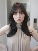 Valone Tokyo レイヤーカット/韓国ヘア/髪質改善【12/1NEW OPEN（予定）】&nbsp;ba13702_暗髪アッシュ顔周りくびれレイヤー髪質改善韓国レイヤー