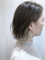 フィックスヘアー 梅田店(FIX-hair) 外ハネボブ×イヤリングカラー プラチナアッシュ/大人かわいい