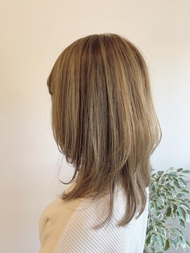 アンジュ サロン ド コワフュール(ange salon de coiffure) マッシュウルフ×ハイライト透明感アッシュベージュ