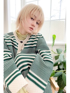 ラシク(racic) 【racic】ボブウルフ×ホワイトベージュ